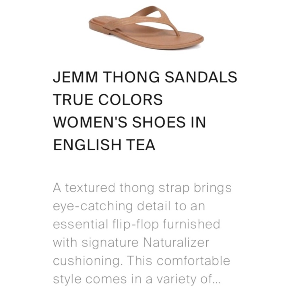 Naturalizer Jemm Thong Sandals flat slip on - NEW in box sz 9 Tan English Tea
